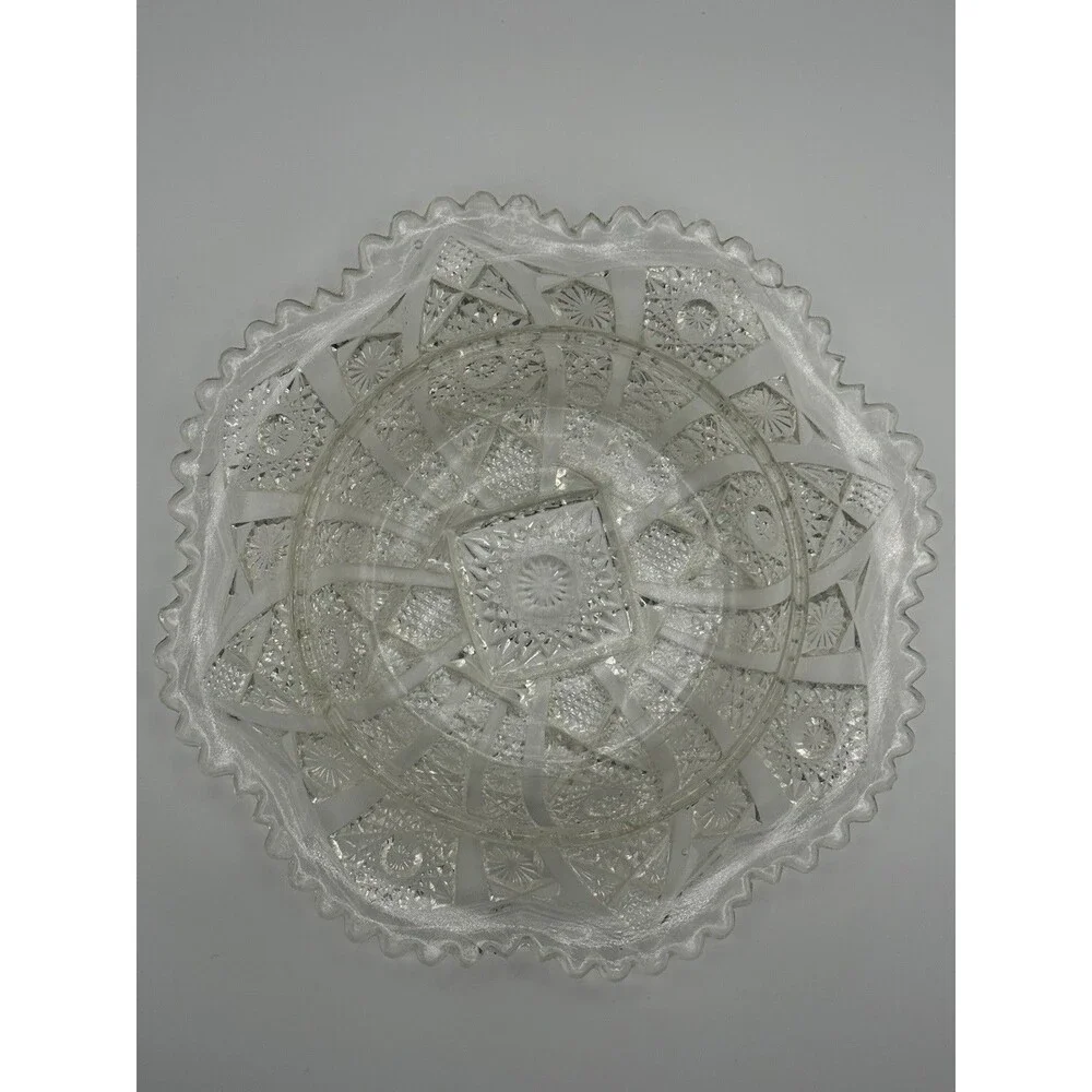 2 Piece Vintage American Brilliant Cut Glass Butter Dish with a Domed Lid